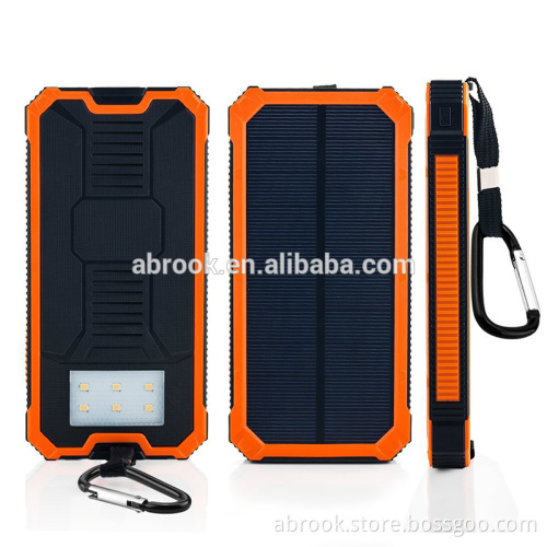 Hot selling waterproof portable 10000mah solar power bank